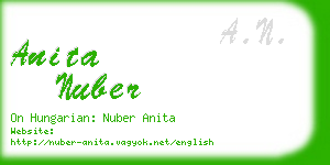 anita nuber business card